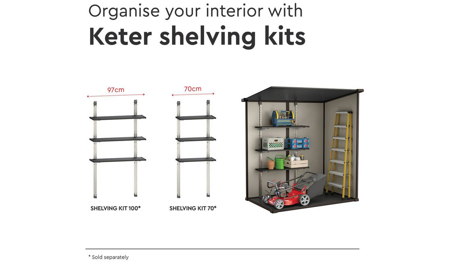 Keter Manor Pent Outdoor Garden Storage Shed 6 x 4ft - Brown