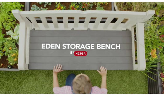 Keter Eden Bench 265L Outdoor Garden Storage Box - Grey