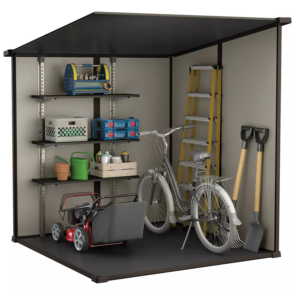 Keter Manor Pent Outdoor Garden Storage Shed 6 x 6ft - Brown