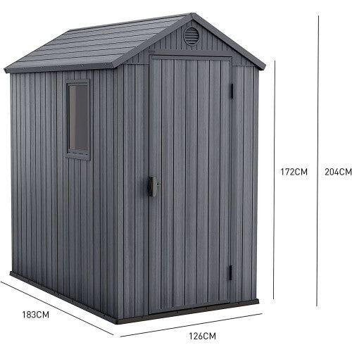 Keter Darwin 6 x 4ft Shed - Grey