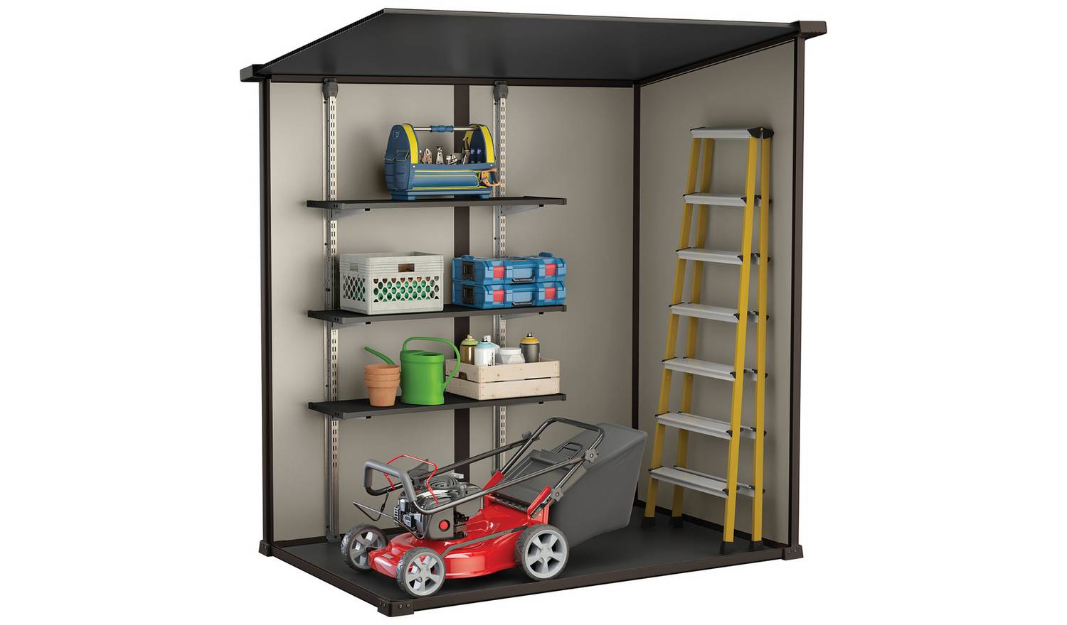 Keter Manor Pent Outdoor Garden Storage Shed 6 x 4ft - Brown