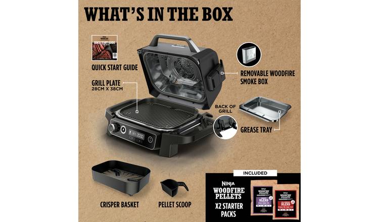 Ninja OG701UK Woodfire Electric BBQ Grill & Smoker