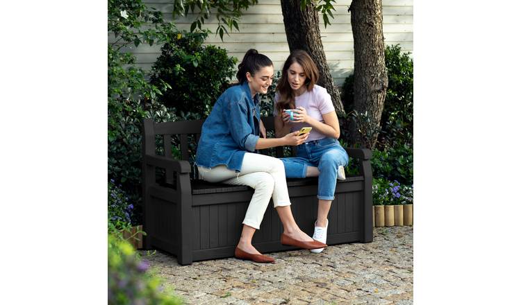 Keter Eden Bench 265L Outdoor Garden Storage Box - Grey