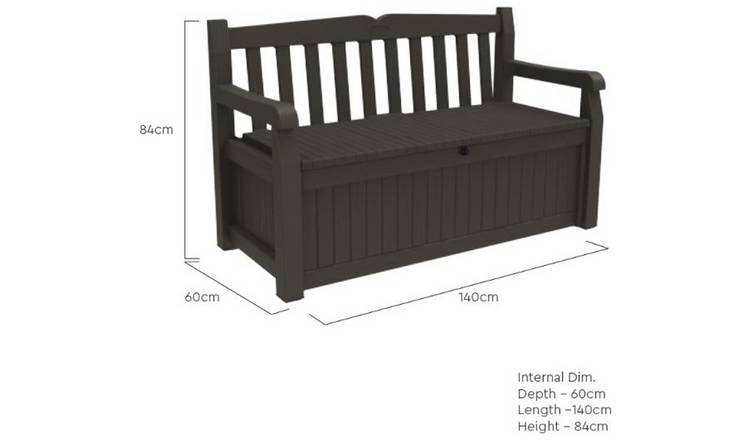 Keter Eden Bench 265L Outdoor Garden Storage Box - Grey