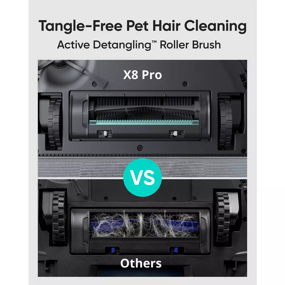 eufy X8 Pro Robot Vacuum with Auto-Detangling Roller Brush