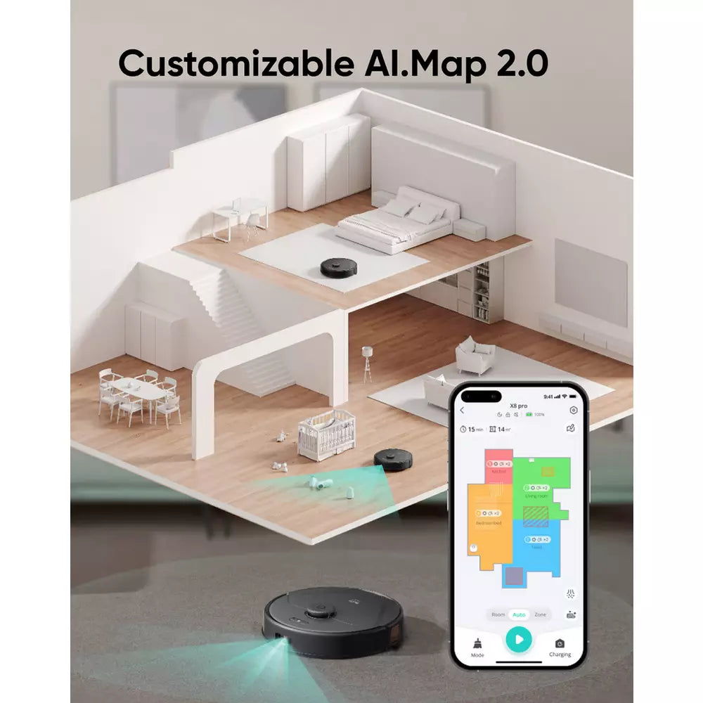 eufy X8 Pro Robot Vacuum with Auto-Detangling Roller Brush