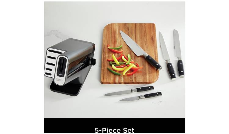 Ninja Stay Sharp 5 Piece Knife With Knife Block - Black