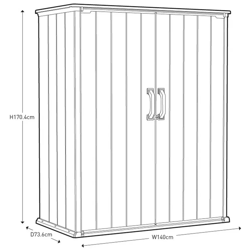 Keter Premier Tall 1400L Outdoor Storage Cupboard 4.6 x2.4ft