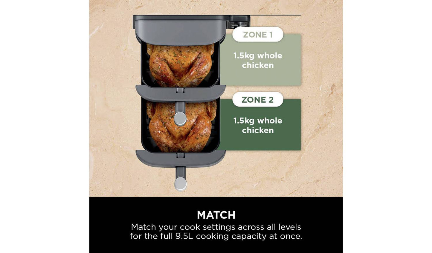 Ninja Double Stack XL SL400UK 9.5L Air Fryer - Grey