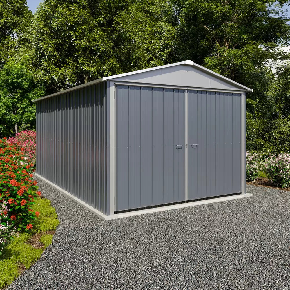 YardMaster Metal Grey Shed - 10 x 17ft
