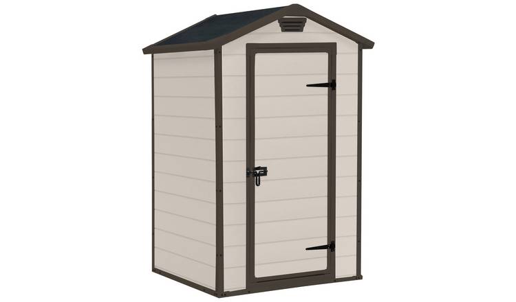 Keter Manor Apex Outdoor Garden Storage Shed 4 x 3ft - Brown