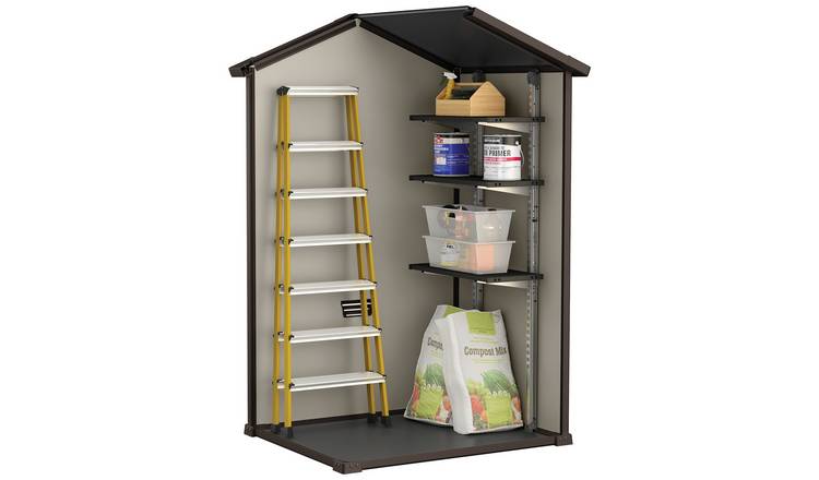 Keter Manor Apex Outdoor Garden Storage Shed 4 x 3ft - Brown