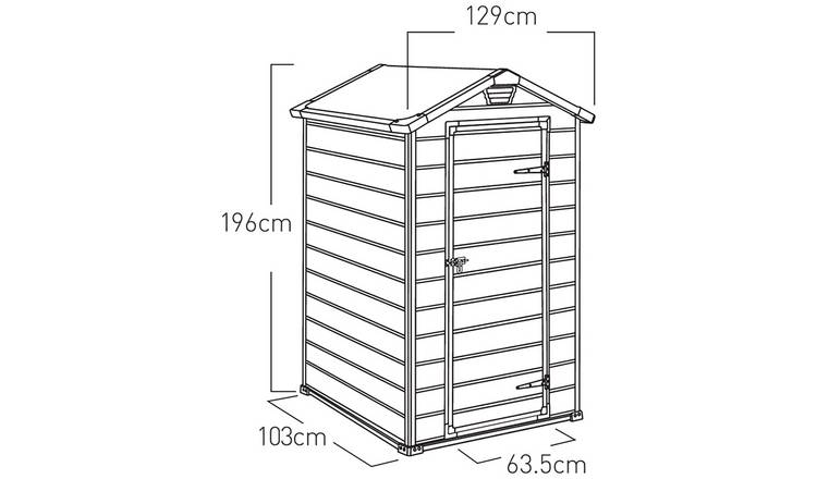 Keter Manor Apex Outdoor Garden Storage Shed 4 x 3ft - Brown