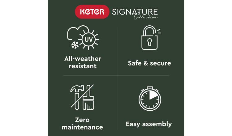 Keter Signature 2020L Horizontal Garden Storage Shed - Oak