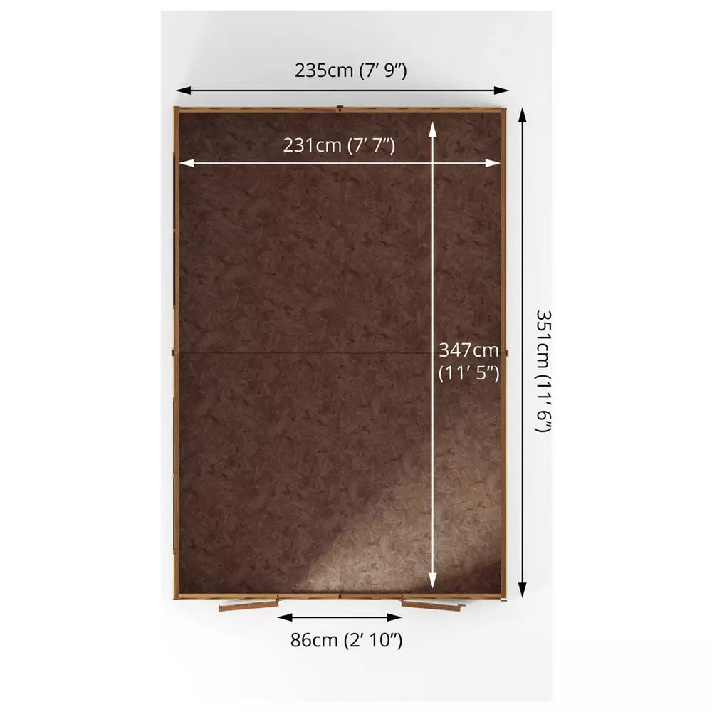 Mercia Wooden Overlap Windowless Shed 12 x 8ft