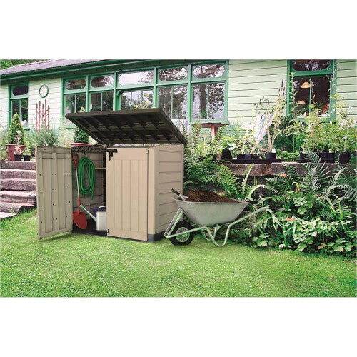 Keter Store It Out Max 1200L Outdoor Garden Storage Shed Beige Brown