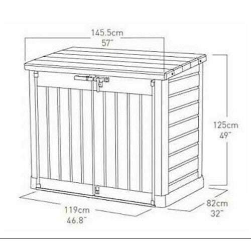 Keter Store It Out Max 1200L Outdoor Garden Storage Shed Beige Brown