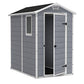 Keter Manor Outdoor Plastic Garden Storage Shed, Grey, 6 x 4 ft