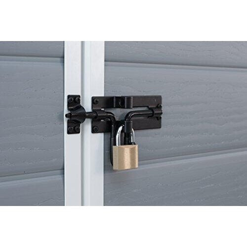 Keter Manor Outdoor Plastic Garden Storage Shed, Grey, 6 x 4 ft